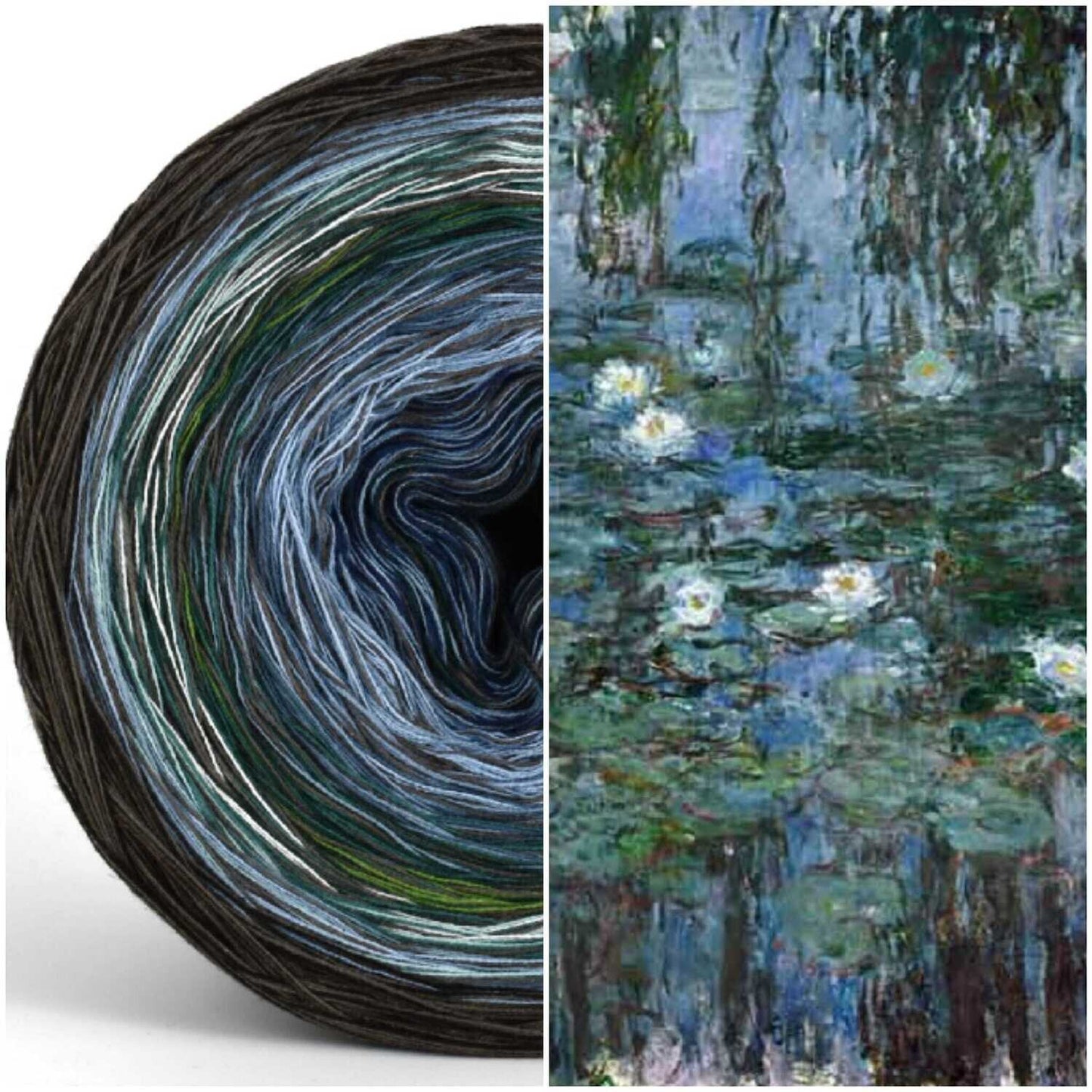 Bobbel Monet Seerosen mit Trauerweidenzweige