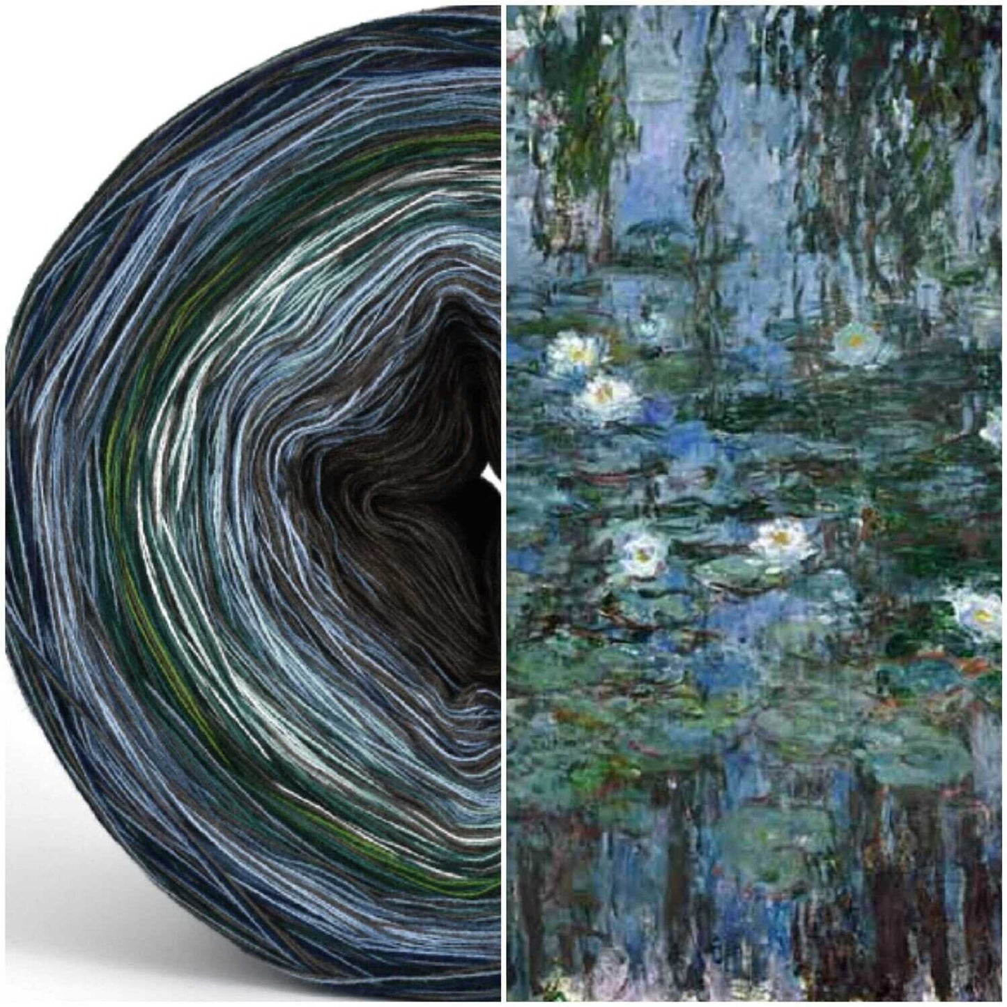 Bobbel Monet Seerosen mit Trauerweidenzweige