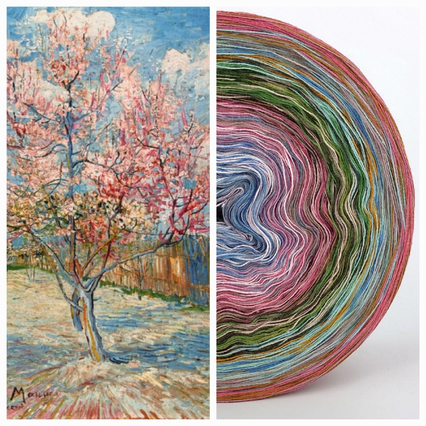 Bobbel Van Gogh Blühende Pfirsichbäume