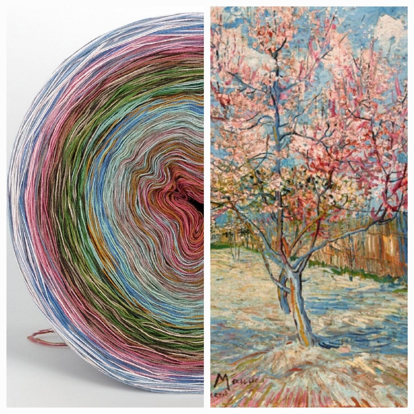 Bobbel Van Gogh Blühende Pfirsichbäume