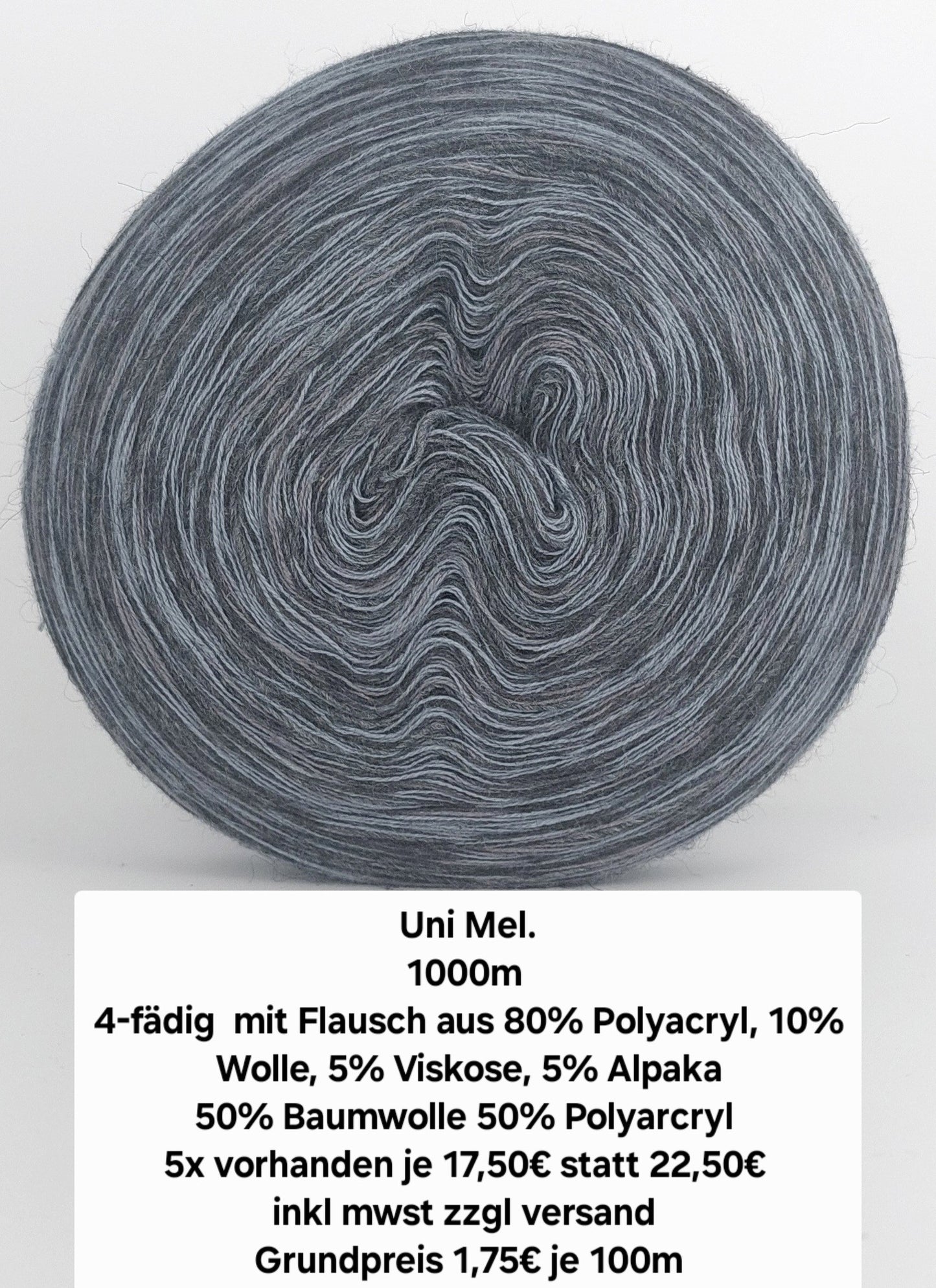 Uni mel. 1000m 4 fädig mit Flausch