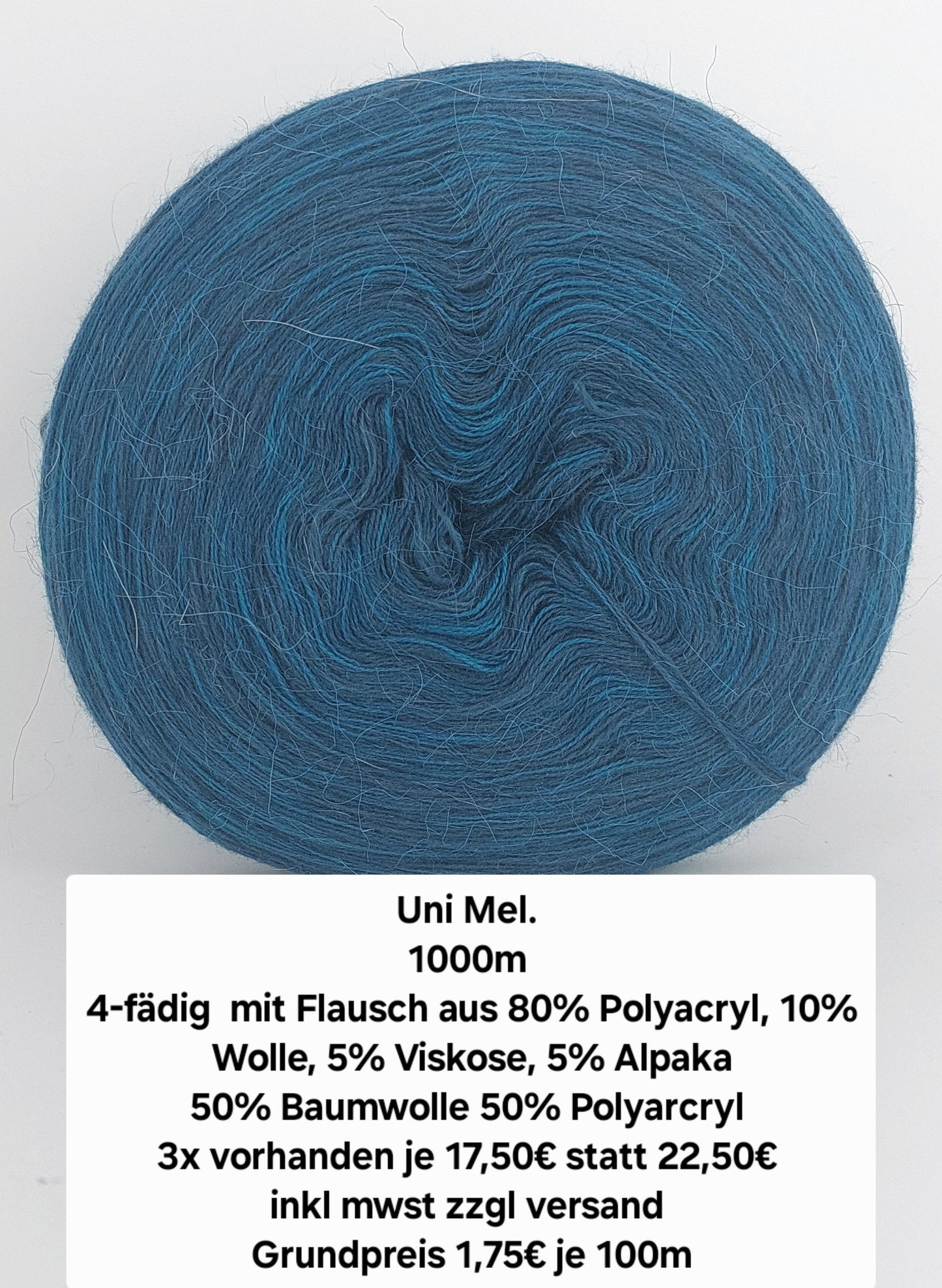 Uni mel. 1000m 4 fädig mit Flausch