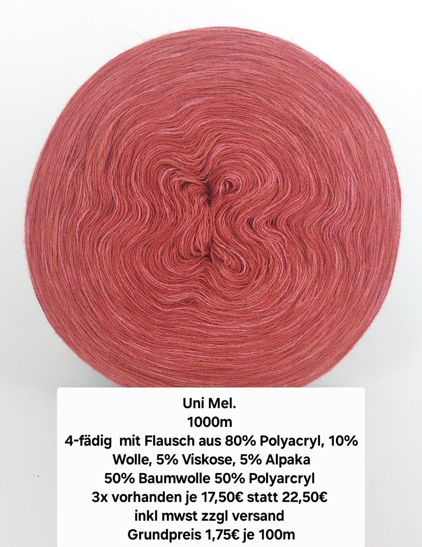 Uni mel. 1000m 4 fädig mit Flausch