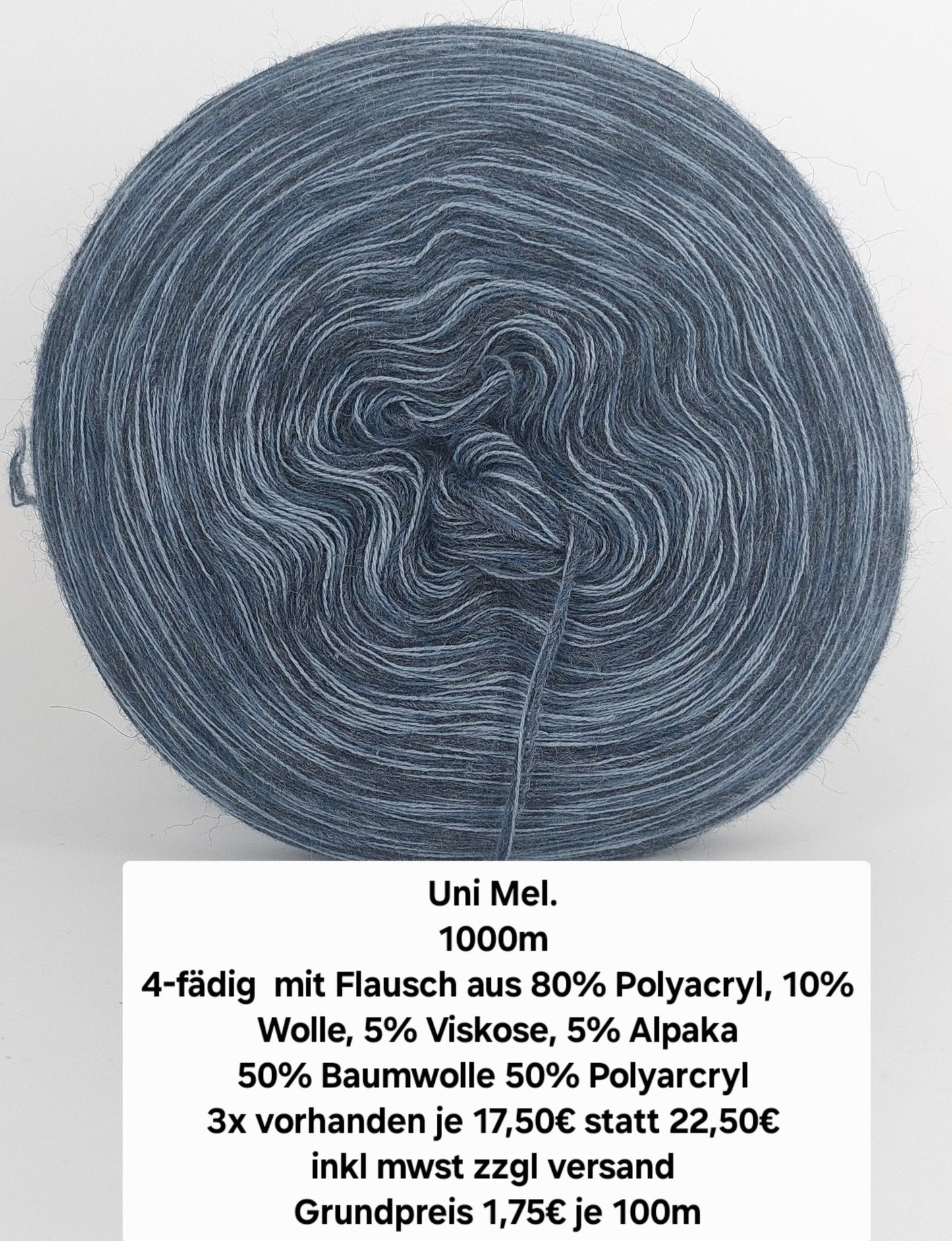 Uni mel. 1000m 4 fädig mit Flausch