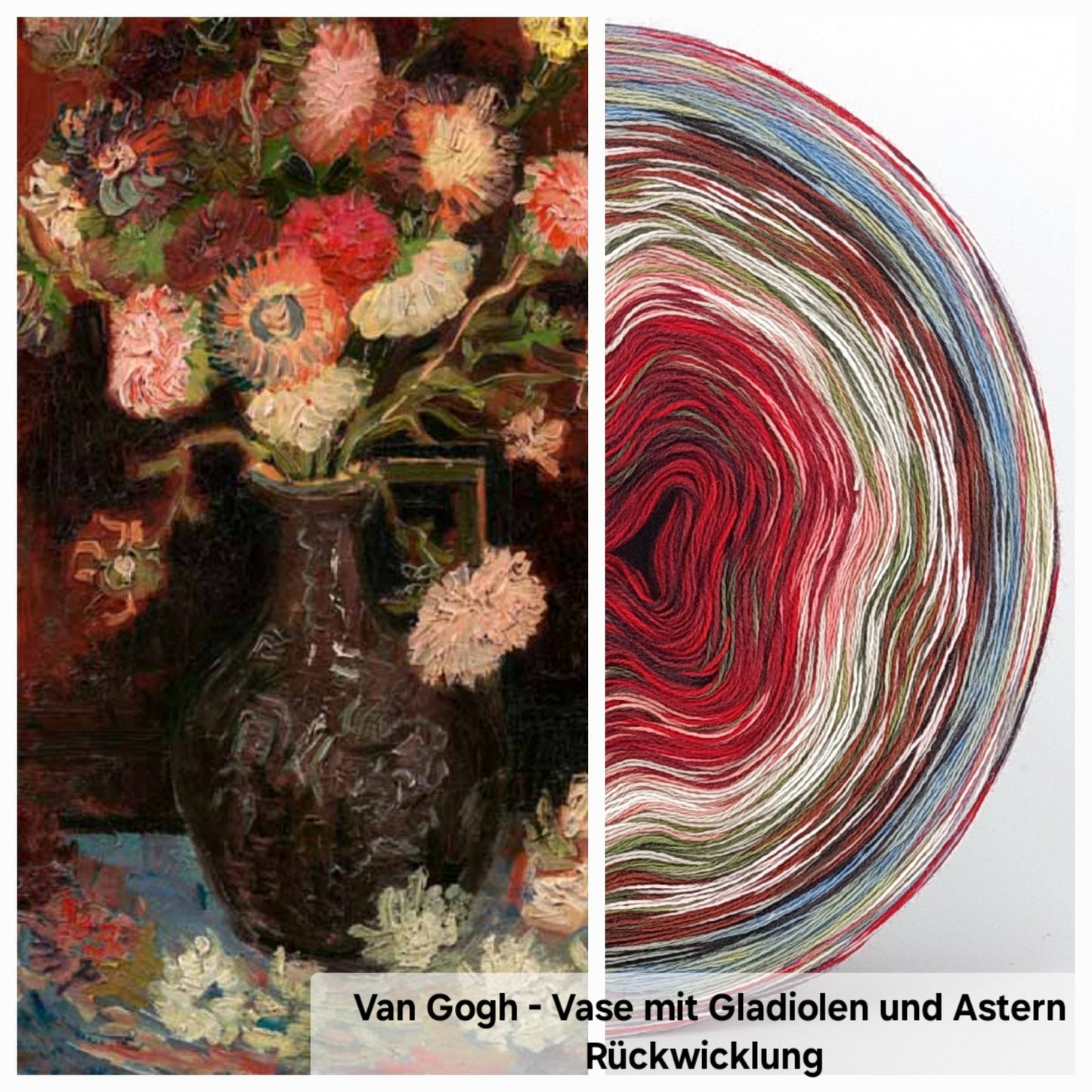 Bobbel Van Gogh Vase mit Gladiolen und Astern