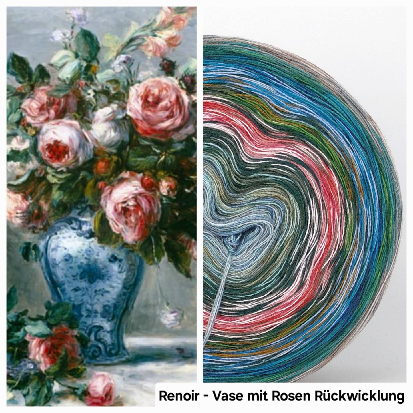 Bobbel Renoir Vase mit Rosen