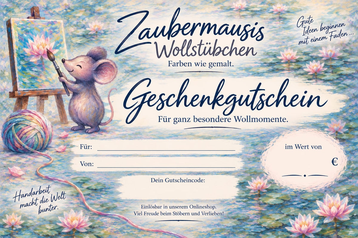 Geschenk Gutschein Zaubermausis Wollstübchen
