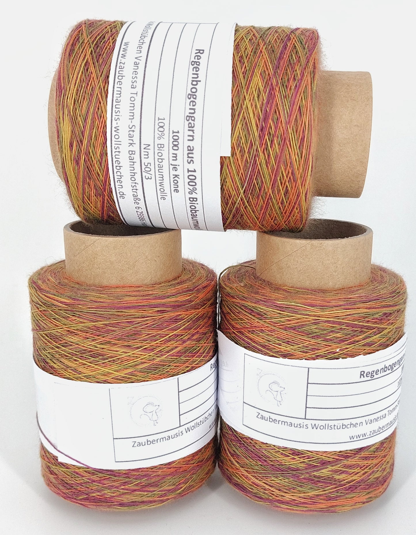 Fall 100% Baumwolle Regenbogengarn 1000m