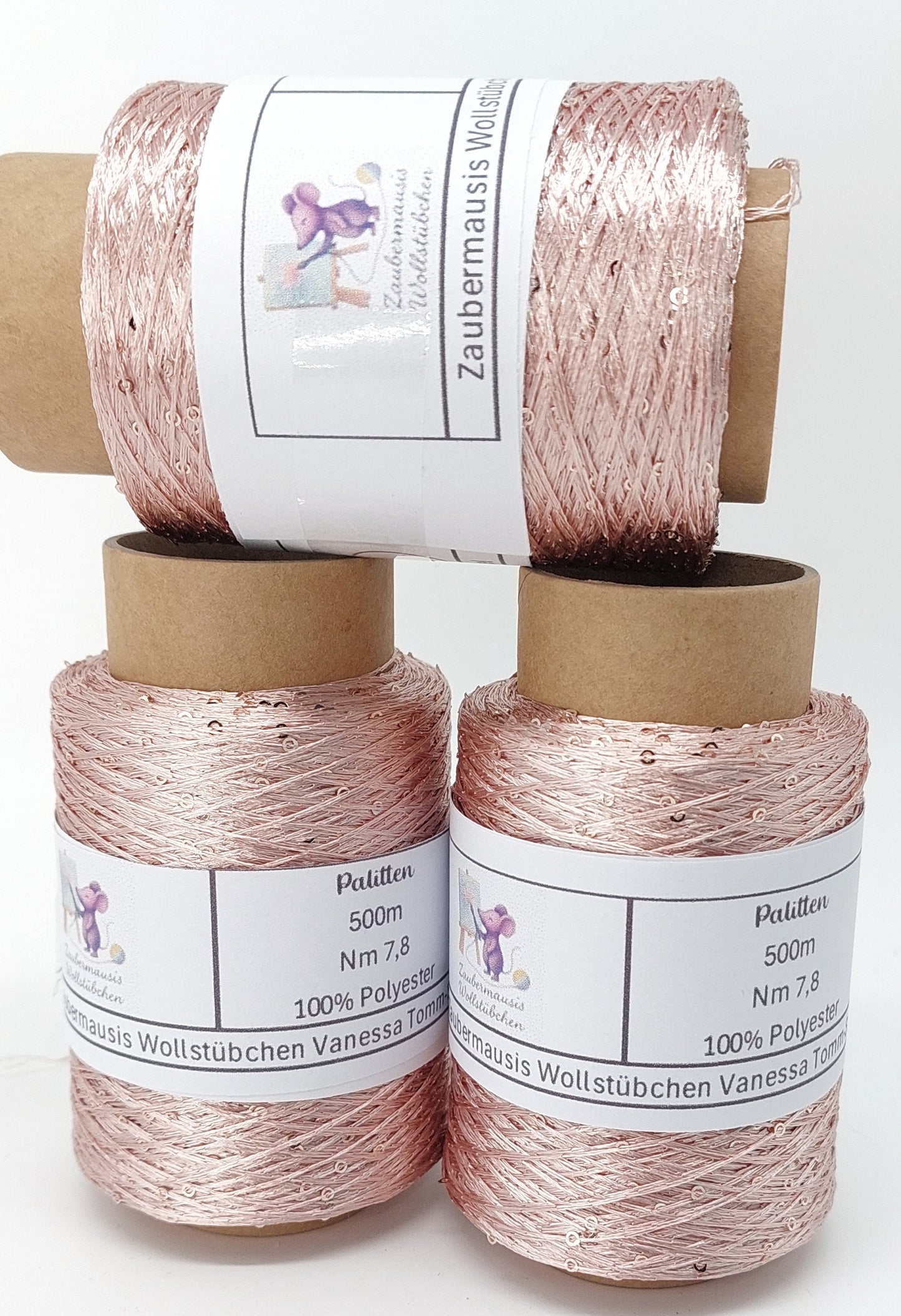 Rosa Paliettengarn 500m