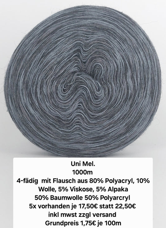 Uni mel. 1000m 4 fädig mit Flausch