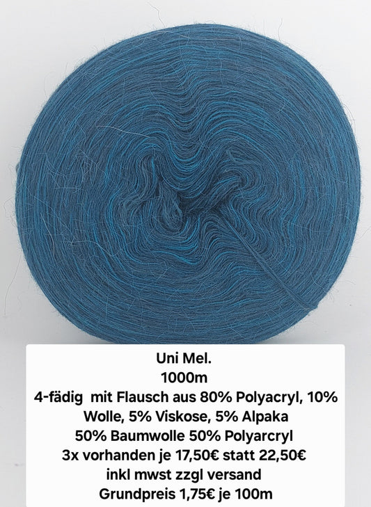 Uni mel. 1000m 4 fädig mit Flausch
