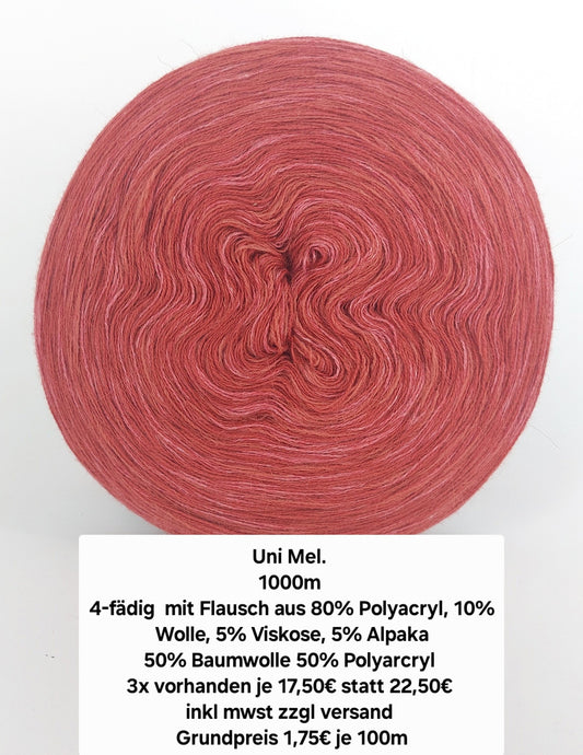 Uni mel. 1000m 4 fädig mit Flausch