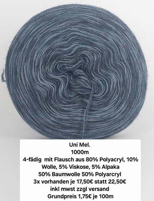 Uni mel. 1000m 4 fädig mit Flausch