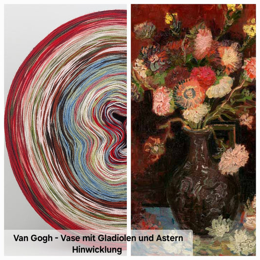 Bobbel Van Gogh Vase mit Gladiolen und Astern