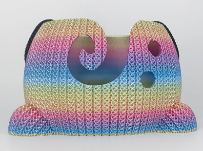 Farbverlauf Garnschale Hund gestrickt