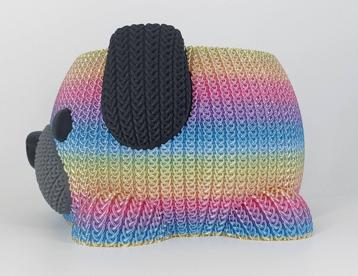 Farbverlauf Garnschale Hund gestrickt