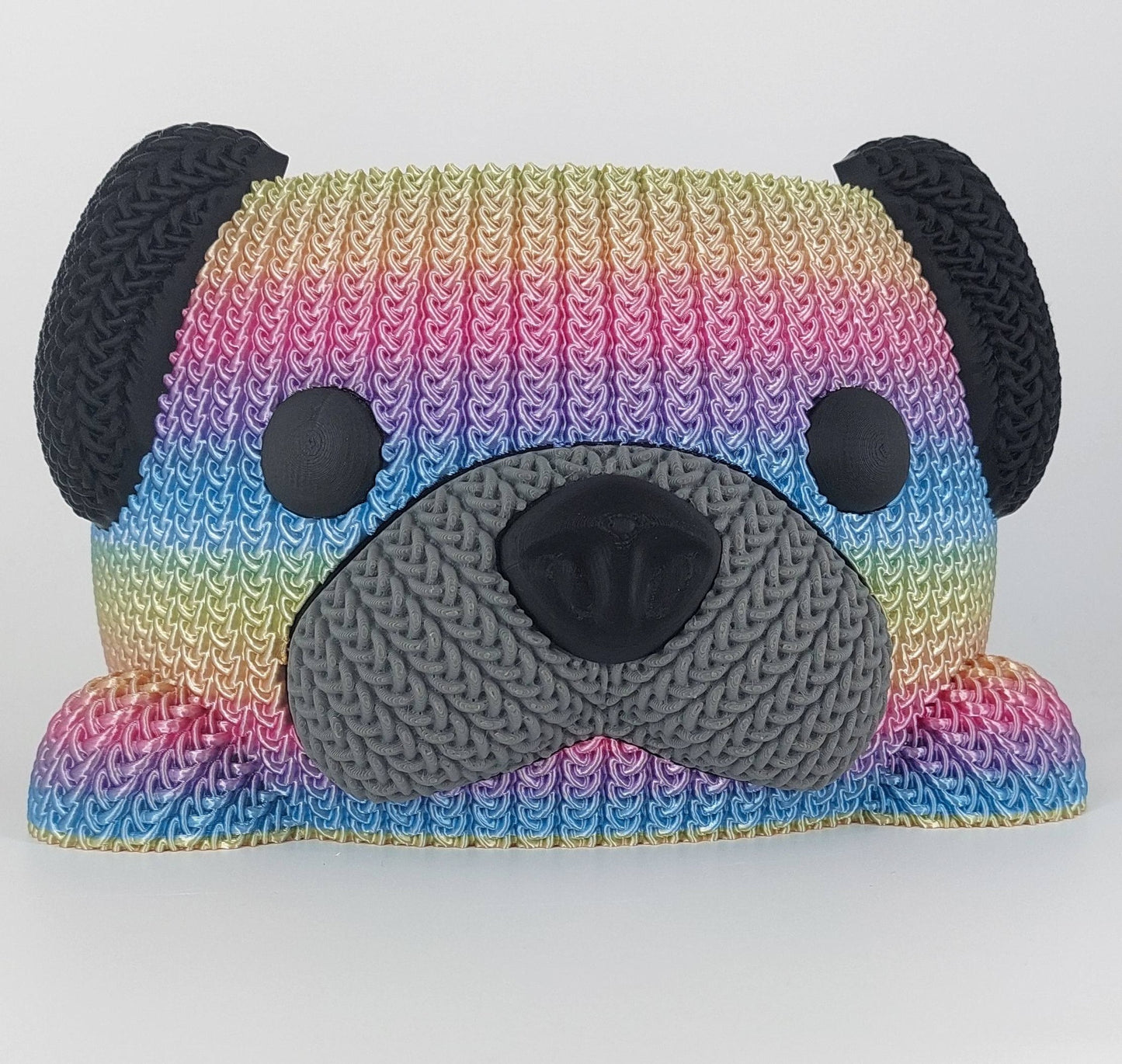 Farbverlauf Garnschale Hund gestrickt