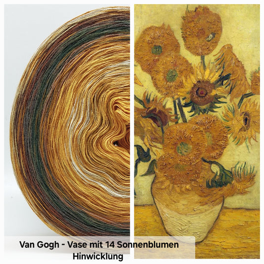 Bobbel Van Gogh Vase mit 14 Sonnenblumen