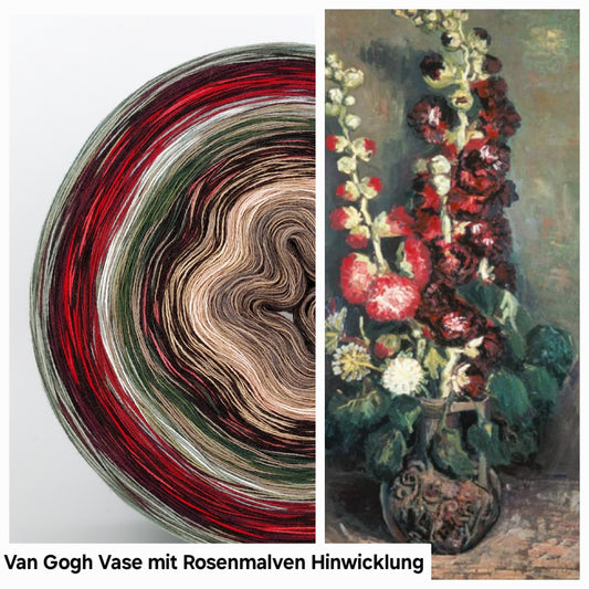 Bobbel Van Gogh Vase mit Rosenmalven