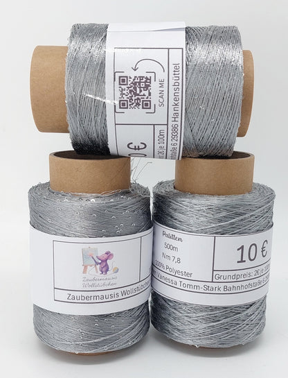 Silber Paliettengarn 500m