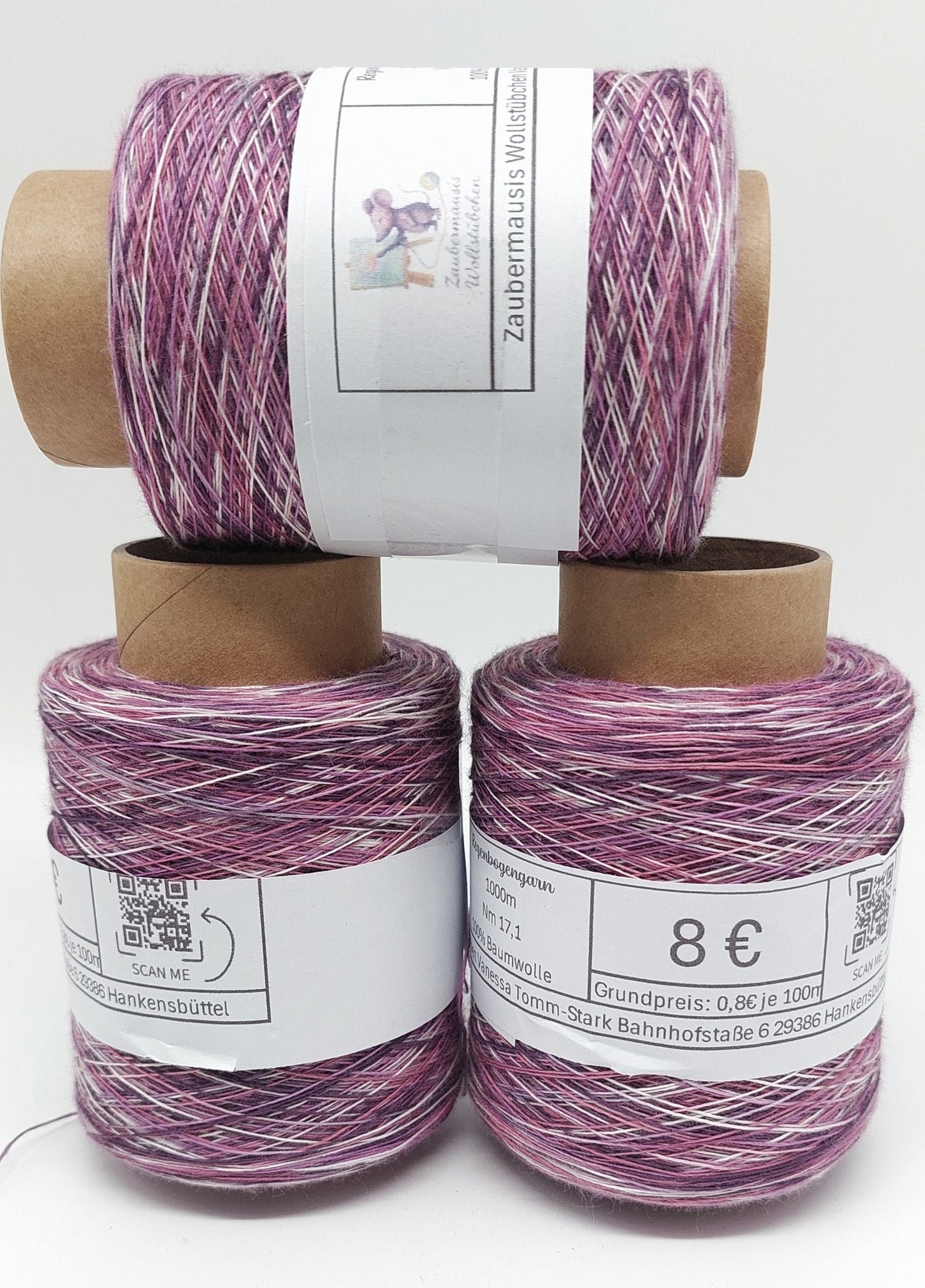 Lilac 100% Baumwolle Regenbogengarn 1000m