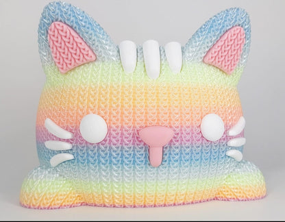 Rainbow Garnschale Katze gestrickt