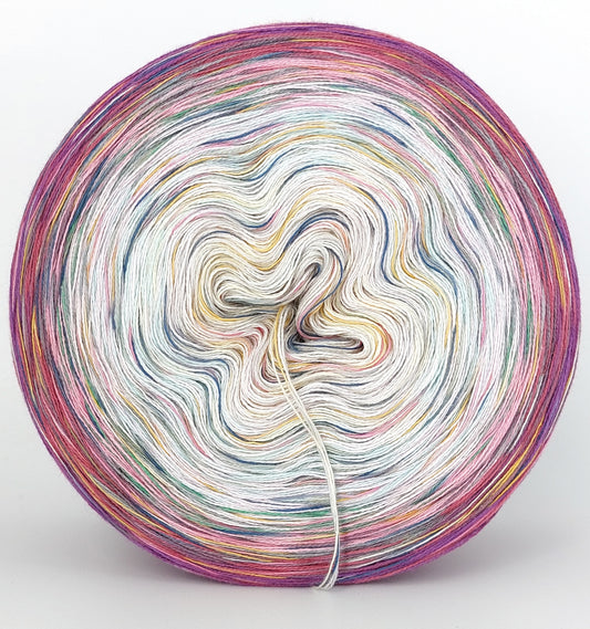 R9 mit 100% Biobaumwolle Regenbogengarn