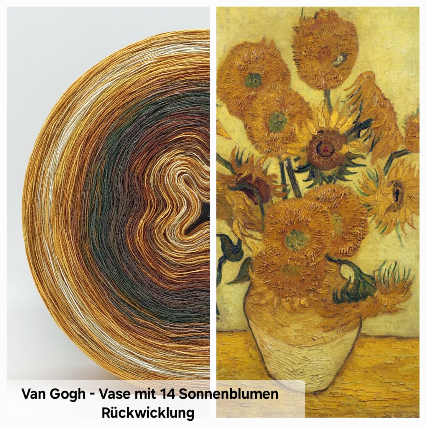 Bobbel Van Gogh Vase mit 14 Sonnenblumen