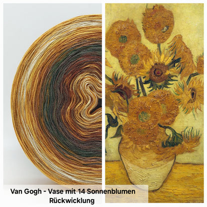 Bobbel Van Gogh Vase mit 14 Sonnenblumen