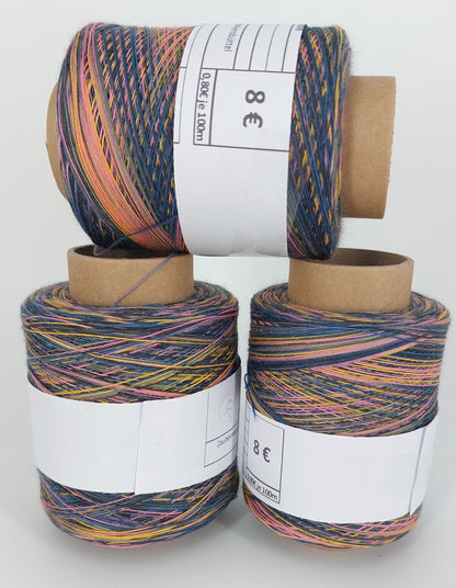 Rainbow Black 100% Baumwolle Regenbogengarn 1000m